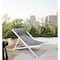 Armen Living Wave Outdoor Patio Aluminum Deck Chair in White Powder Coated Finish with Gray Sling Textilene LCWALOWH - alternate 3